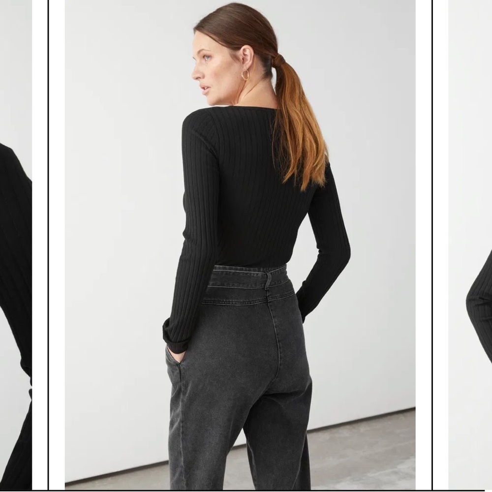 Los Angeles Atelier & Other Stories Black Knit Cardigan Asymmetrical Sweater Sm - Picture 6 of 11